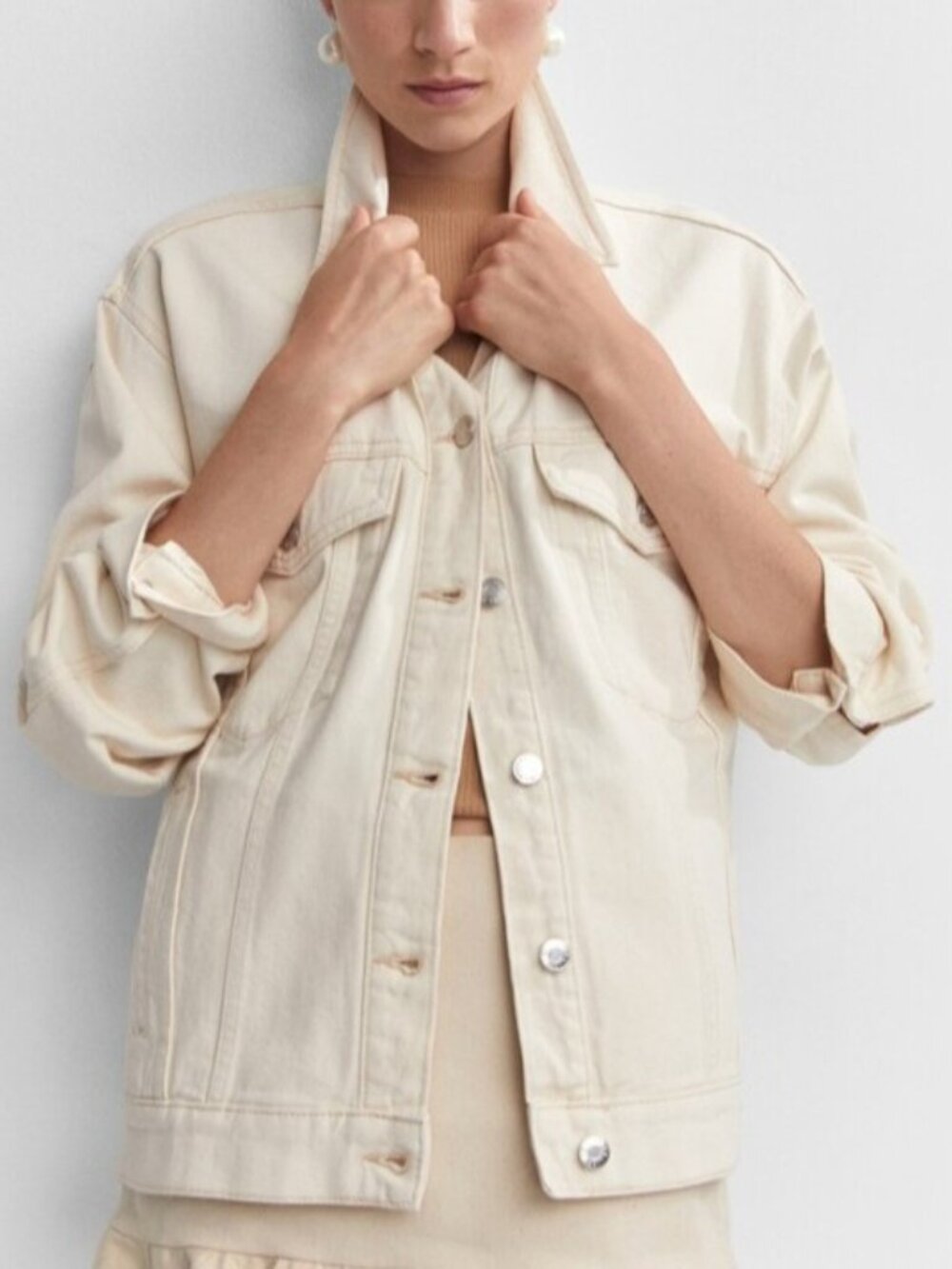 Mango Oversized Denim Jacket XS